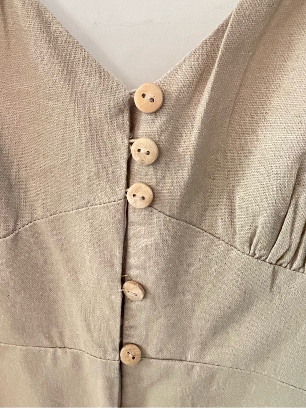 ZARA Neutral Cream Slip Midi Dress with Front Buttons - Picture 6 of 12